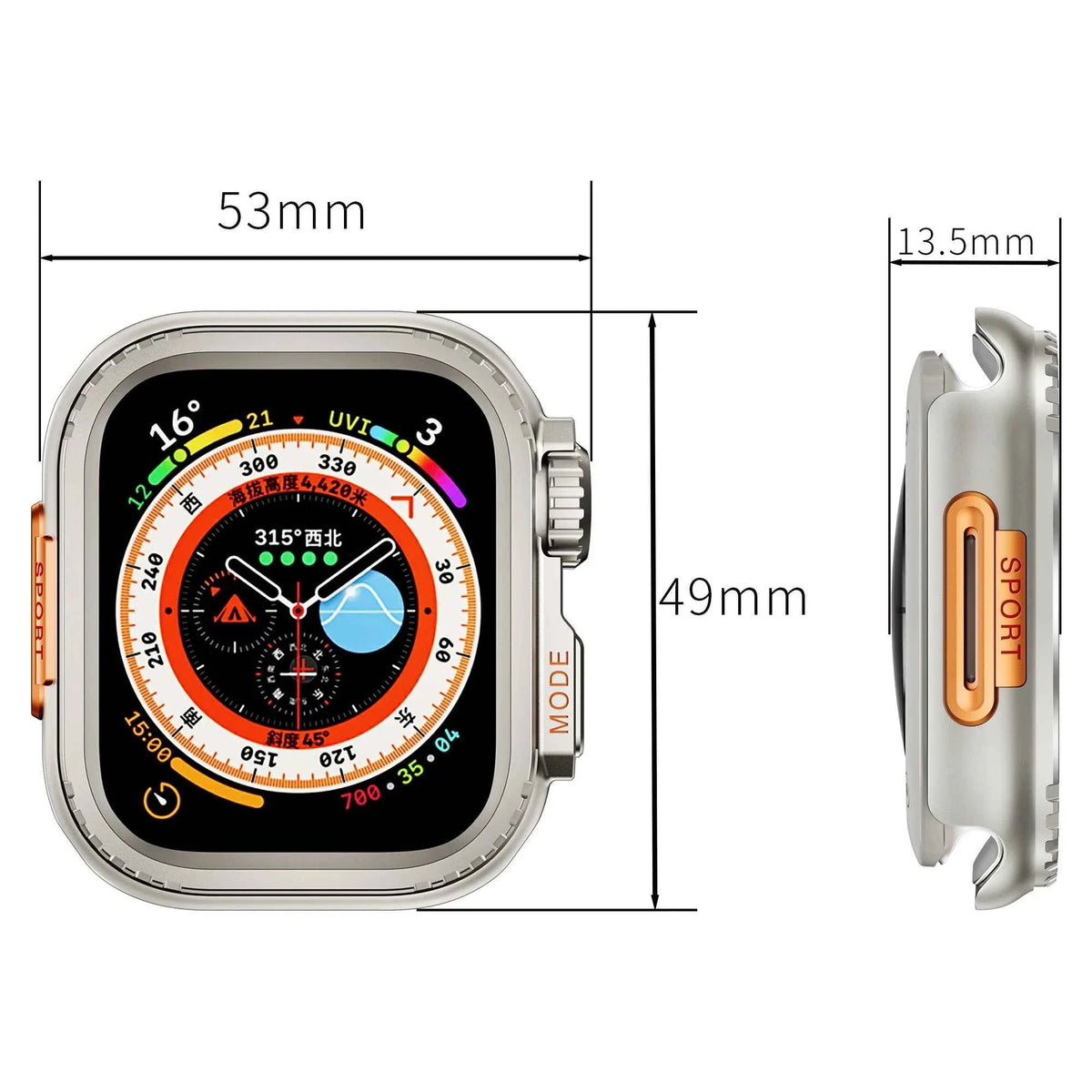 Metal Protective Case for Apple Watch Series 4–12, SE, and Ultra 1/2/3/4