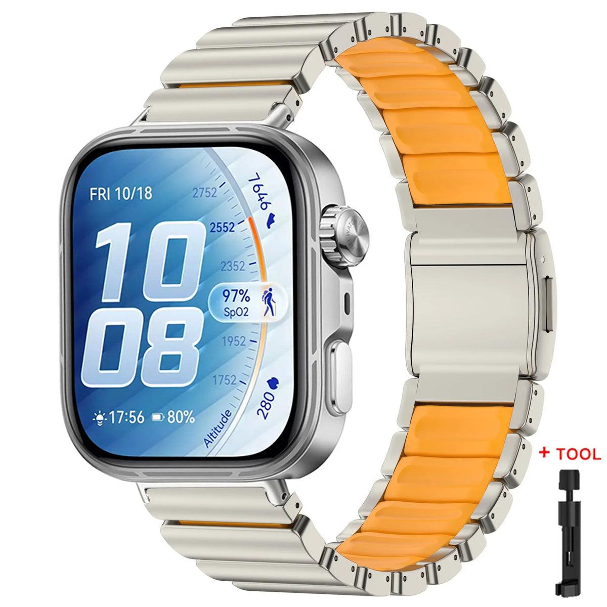 Luxury Magnetic Stainless Steel Watch Band for Huawei Watch Fit 5 / 5 Pro / Fit 4 / 4 Pro / Fit 3