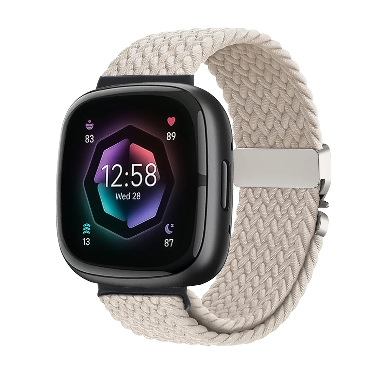 Fitbit Versa 4, Versa 3, Sense 2 & Sense Braided Band, Parachute Clip