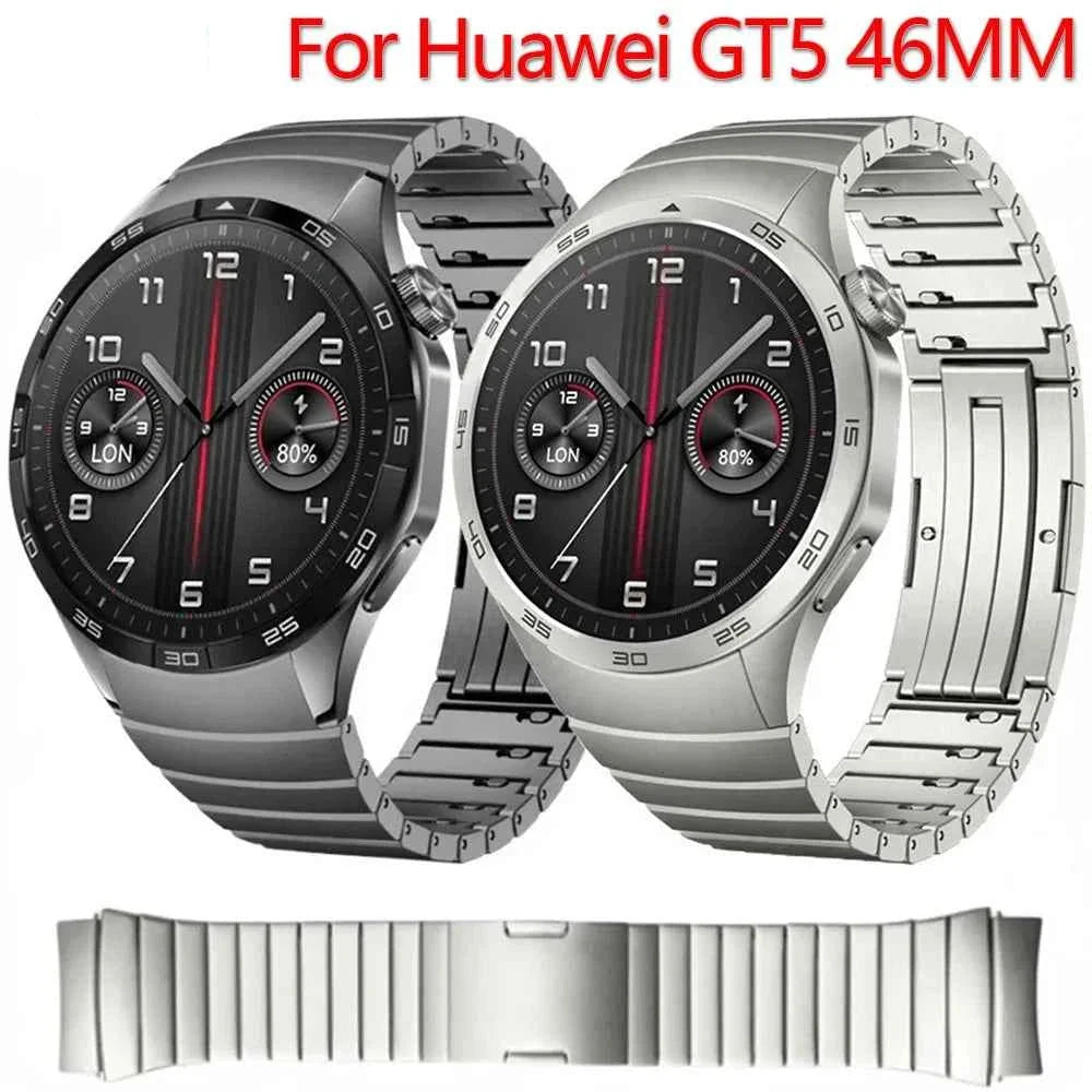 No-Gap Stainless Steel Watch Band for Huawei Watch GT5 46mm – Quick Release