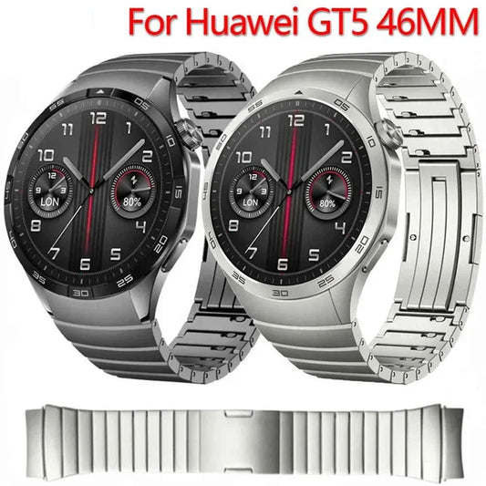 No-Gap Stainless Steel Watch Band for Huawei Watch GT5 46mm – Quick Release