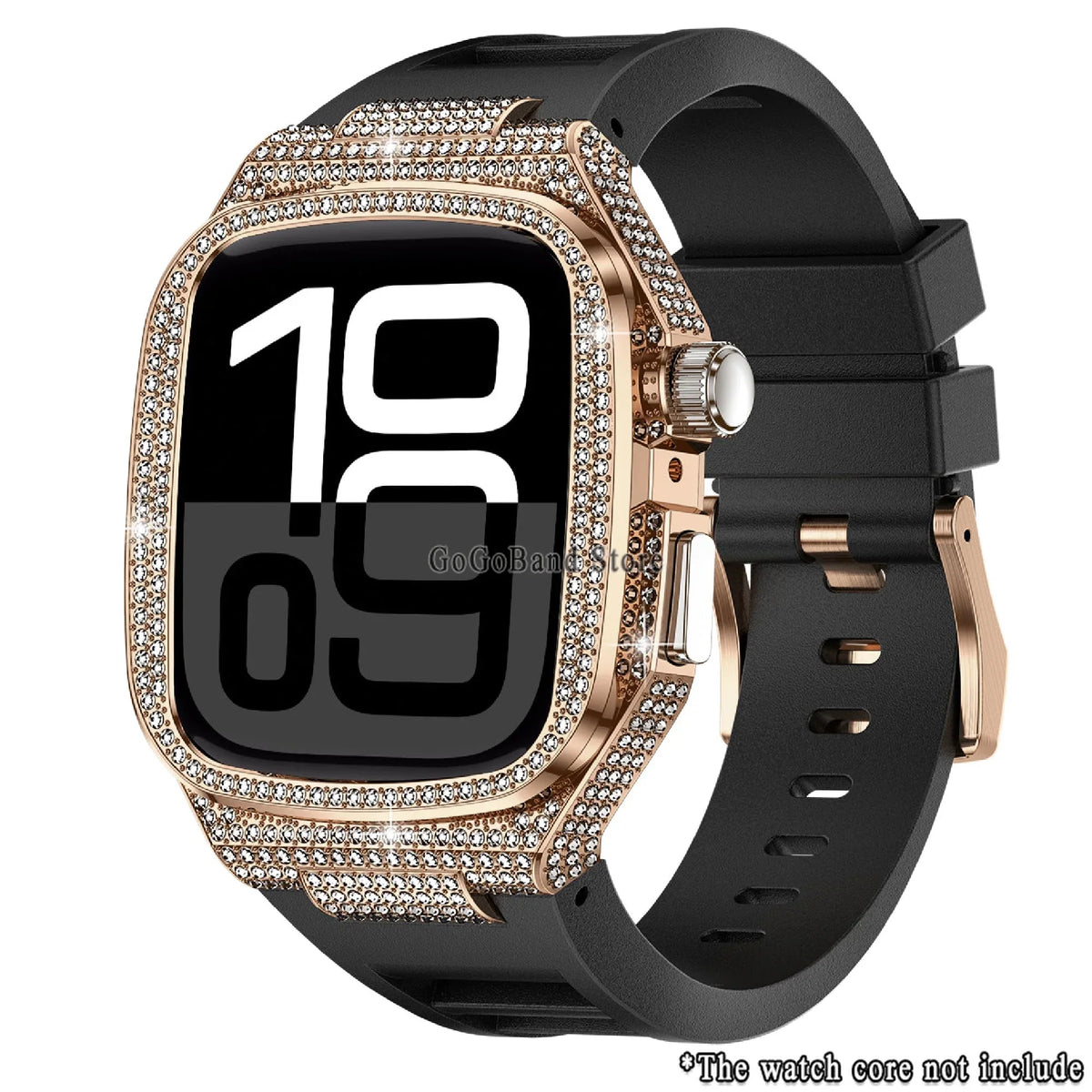 Diamond Case + Silicone Band Luxury Kit for Apple Watch Series 10 46mm / Series 9/8/7 45mm / Series 6/SE/5/4 44mm