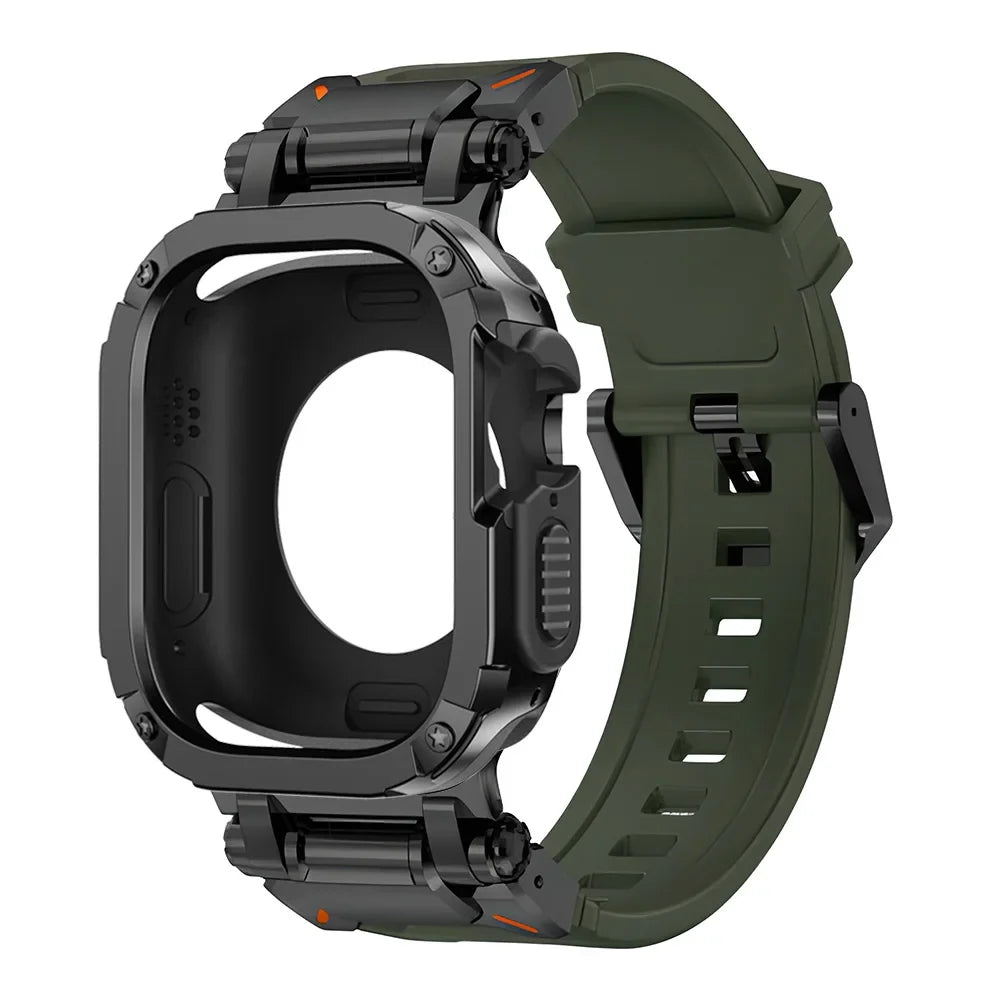 Silicone Band + TPU Case for Apple Watch – Series 11/10/9/8/7/6/SE & Ultra 1/2/3 | 44–49mm