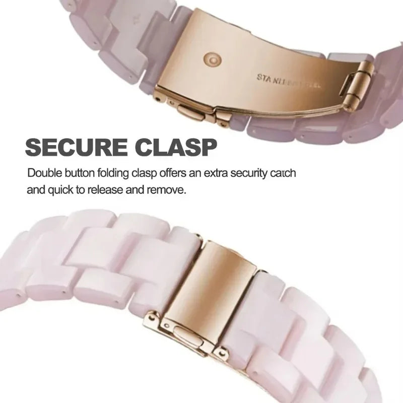 Samsung Galaxy Resin Link Watch Band - Tortoise Women Watch8/Watch8 Classic/Watch9 Ultra/Ultra2