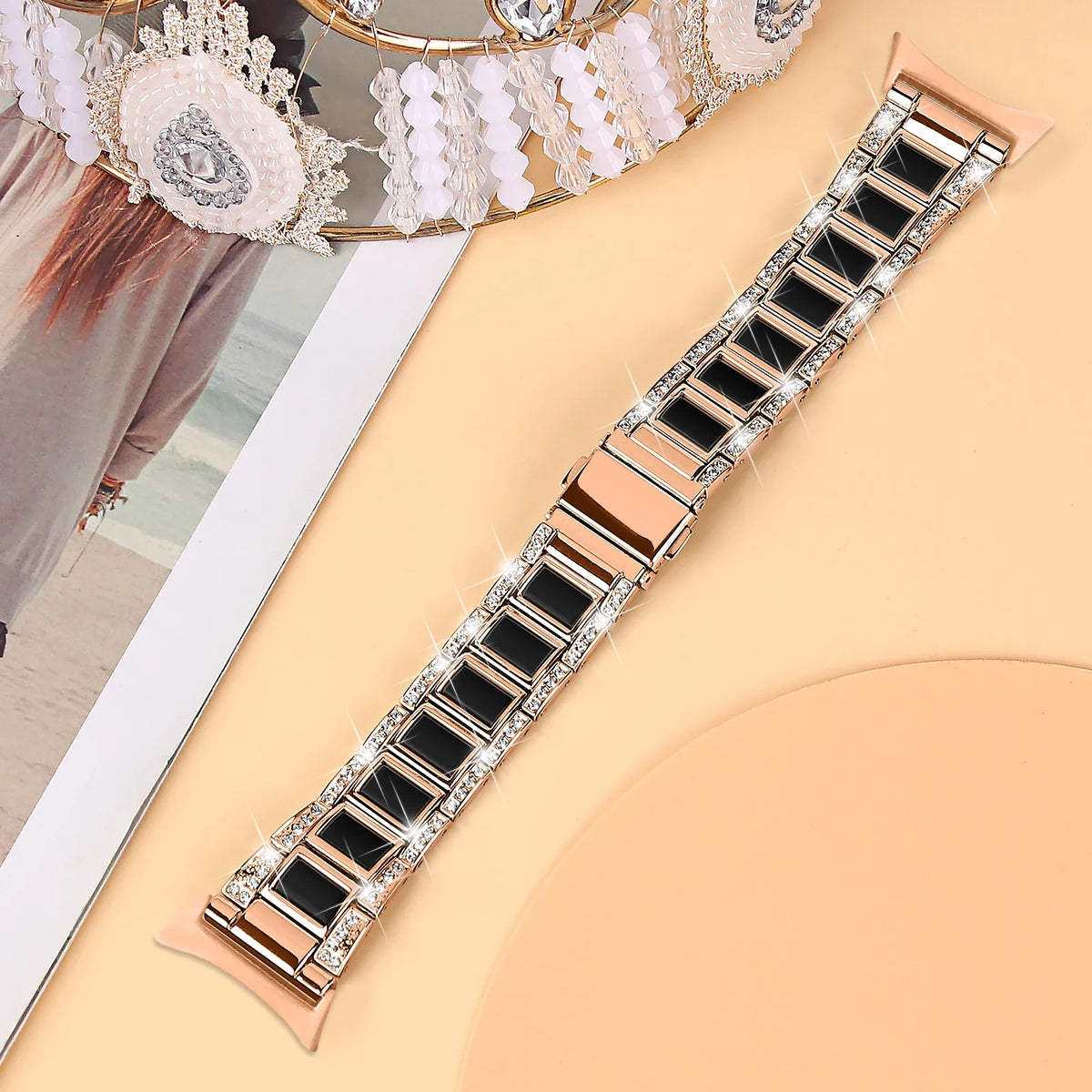 Google Pixel Watch 5, 4 & 3 41mm Resin Inlay Link Bracelet Band