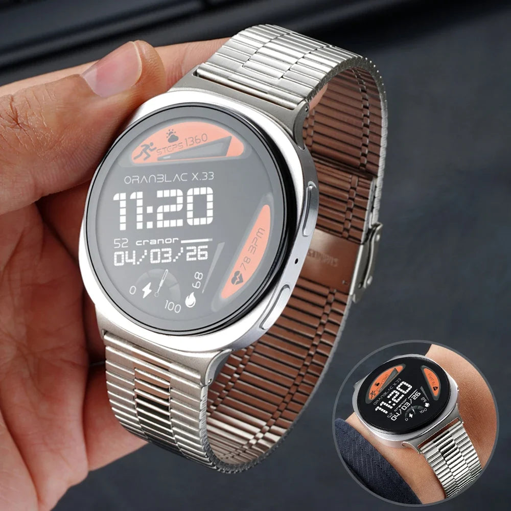 Samsung Galaxy Stainless Steel Link Watch Band - Watch8/Watch8 Classic/Watch9 Business