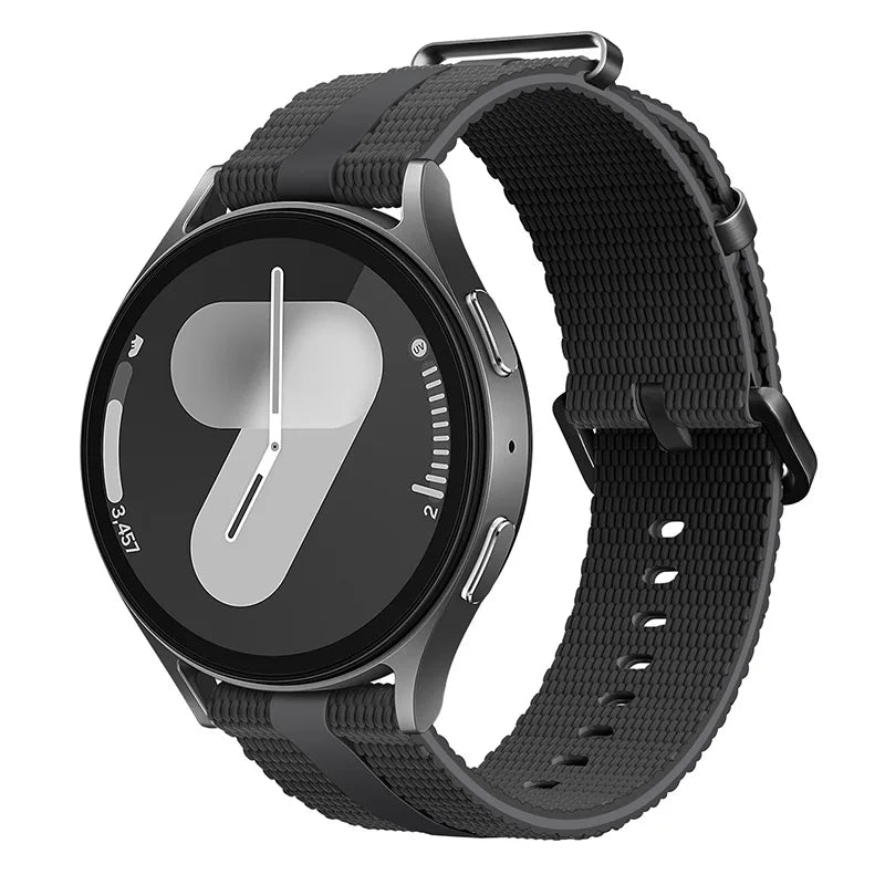 Line Silicone Sport Band for Samsung Galaxy Watch 7 6 5 4 & Huawei Watch GT6 GT5 GT4 | 18mm 20mm 22mm Universal Strap