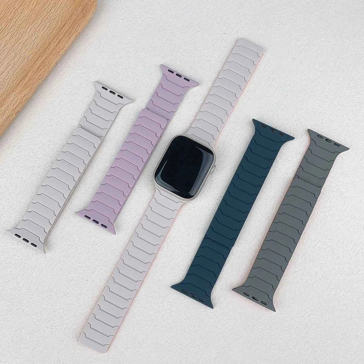 Magnetic Silicone Apple Watch Band – Sport Bracelet | Series 10/9/8/7/6/SE & Ultra | 38-49mm