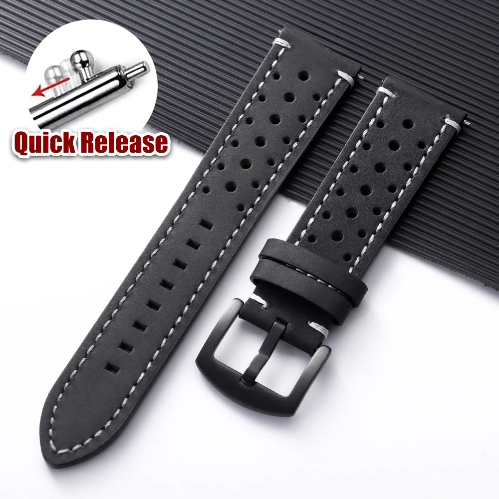 Motorola Moto Watch Perforated Leather Band with Stitched Edges