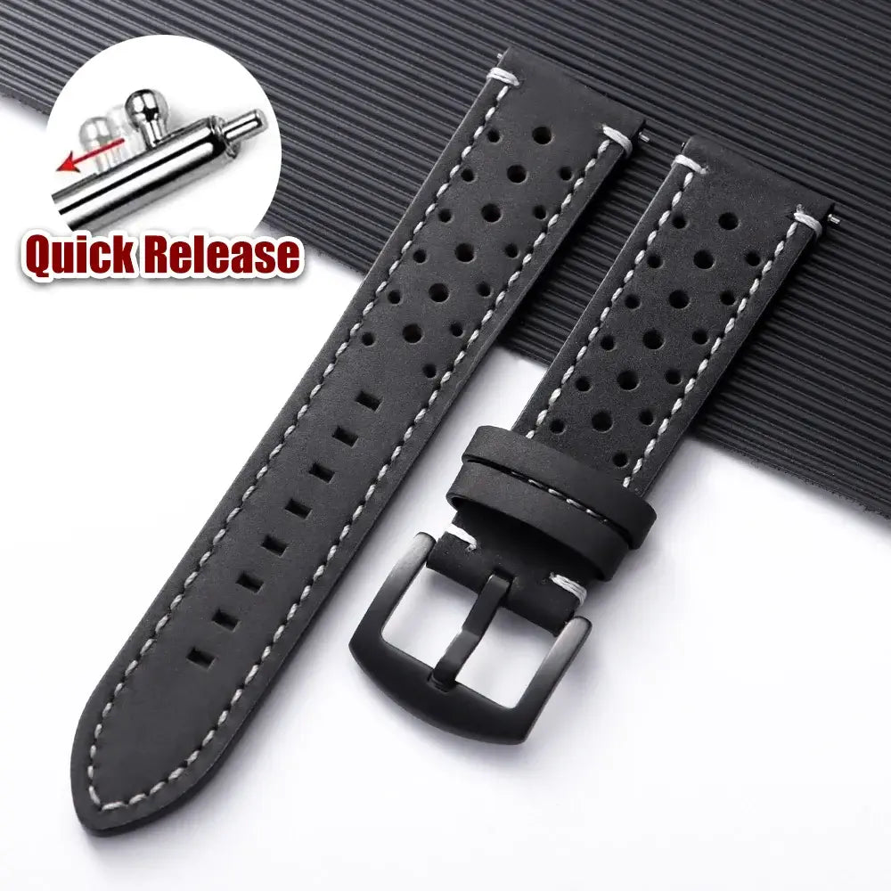 Amazfit Balance, GTR, GTS & Bip Stitched Perforated Leather Band