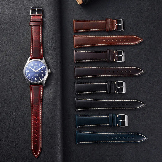 COROS Bands Leather Watch Strap Vintage Oil Wax Cowhide Unisex Buckle