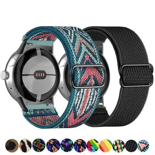 Google Pixel Watch 5, 4 & 3 41mm Elastic Nylon Band, 31 Patterns