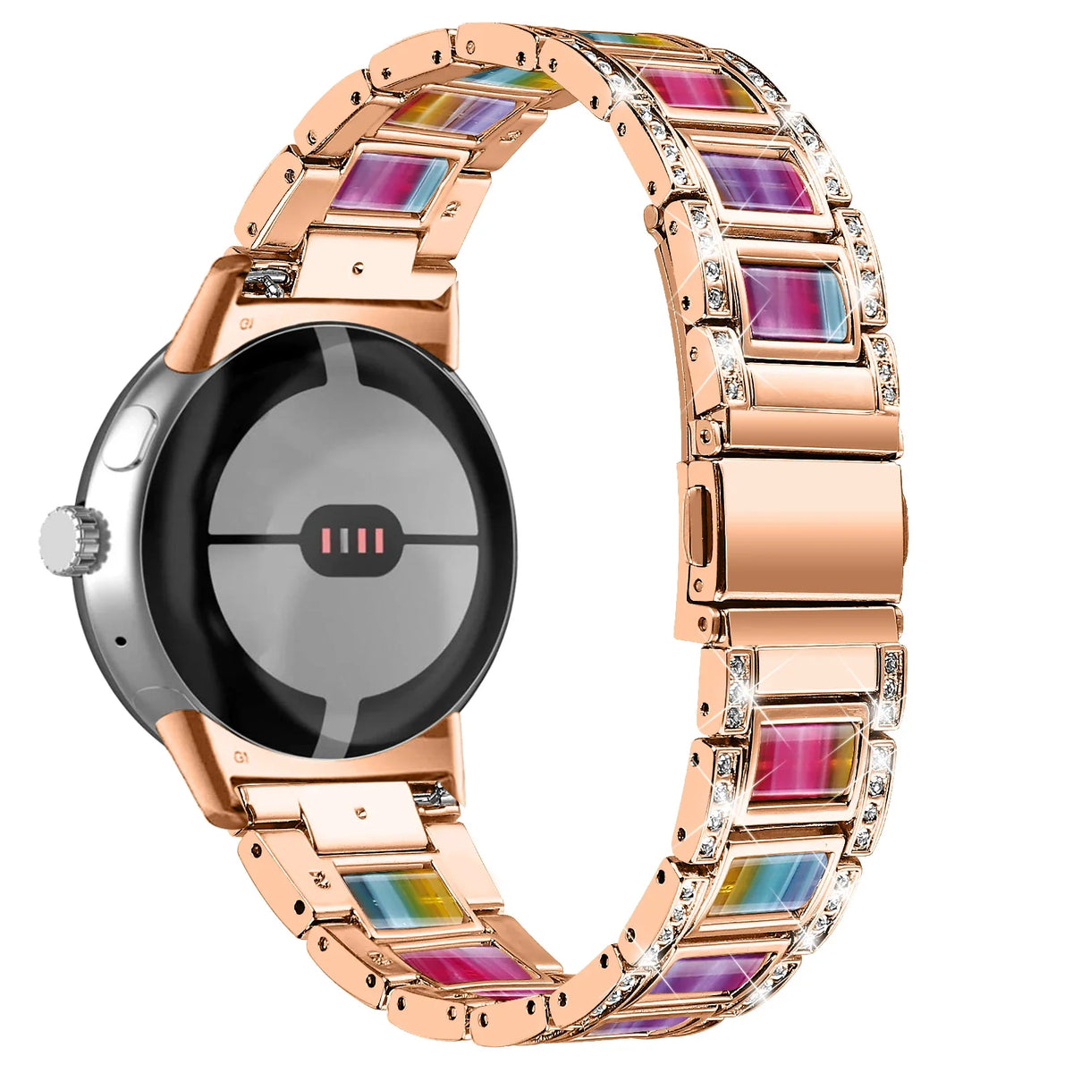 Google Pixel Watch 5, 4 & 3 41mm Resin Inlay Link Bracelet Band