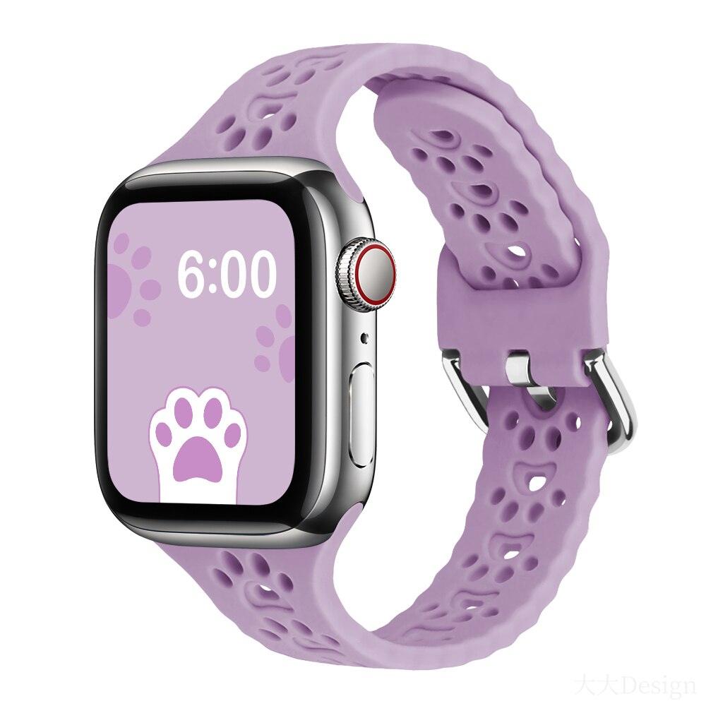 Cat Paw Print Silicone Band for Apple Watch | Series 11, 10, Ultra & More