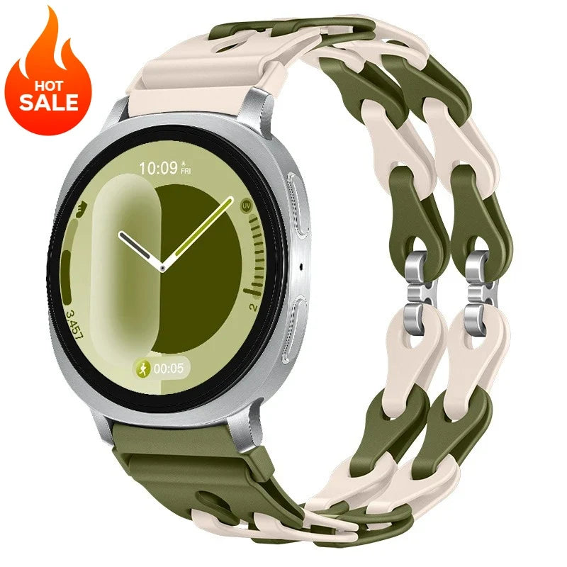 Samsung Galaxy Silicone Chain Watch Band – Watch8/Watch8 Classic/Watch9/Ultra/Ultra2 Multi