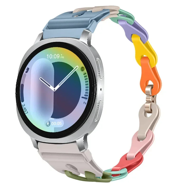 Samsung Galaxy Silicone Chain Watch Band – Watch8/Watch8 Classic/Watch9/Ultra/Ultra2 Multi