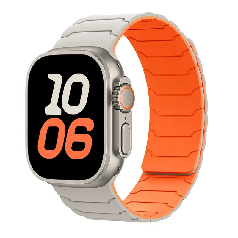 Magnetic Silicone Apple Watch Band – Sport Bracelet | Series 10/9/8/7/6/SE & Ultra | 38-49mm