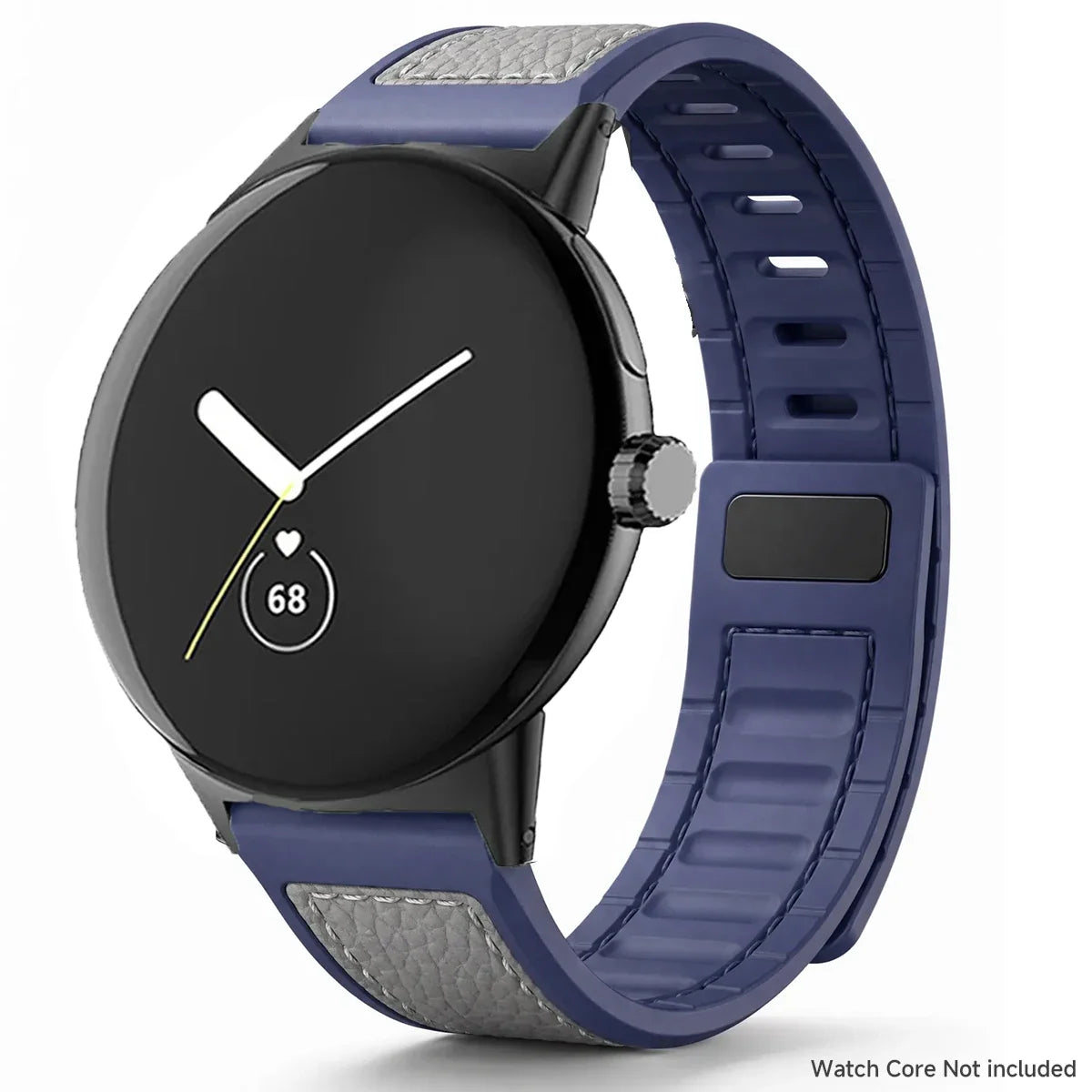 Google Pixel Watch 5, 4 & 3 45mm Litchi Leather Magnetic Band