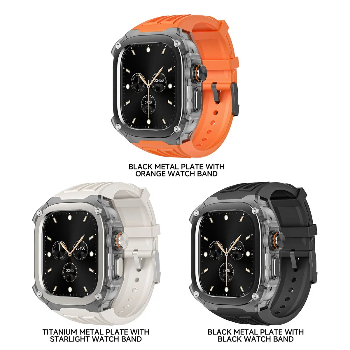 Silicone Strap & Zinc Alloy Bezel Kit for Apple Watch Ultra 1/2/3 49mm