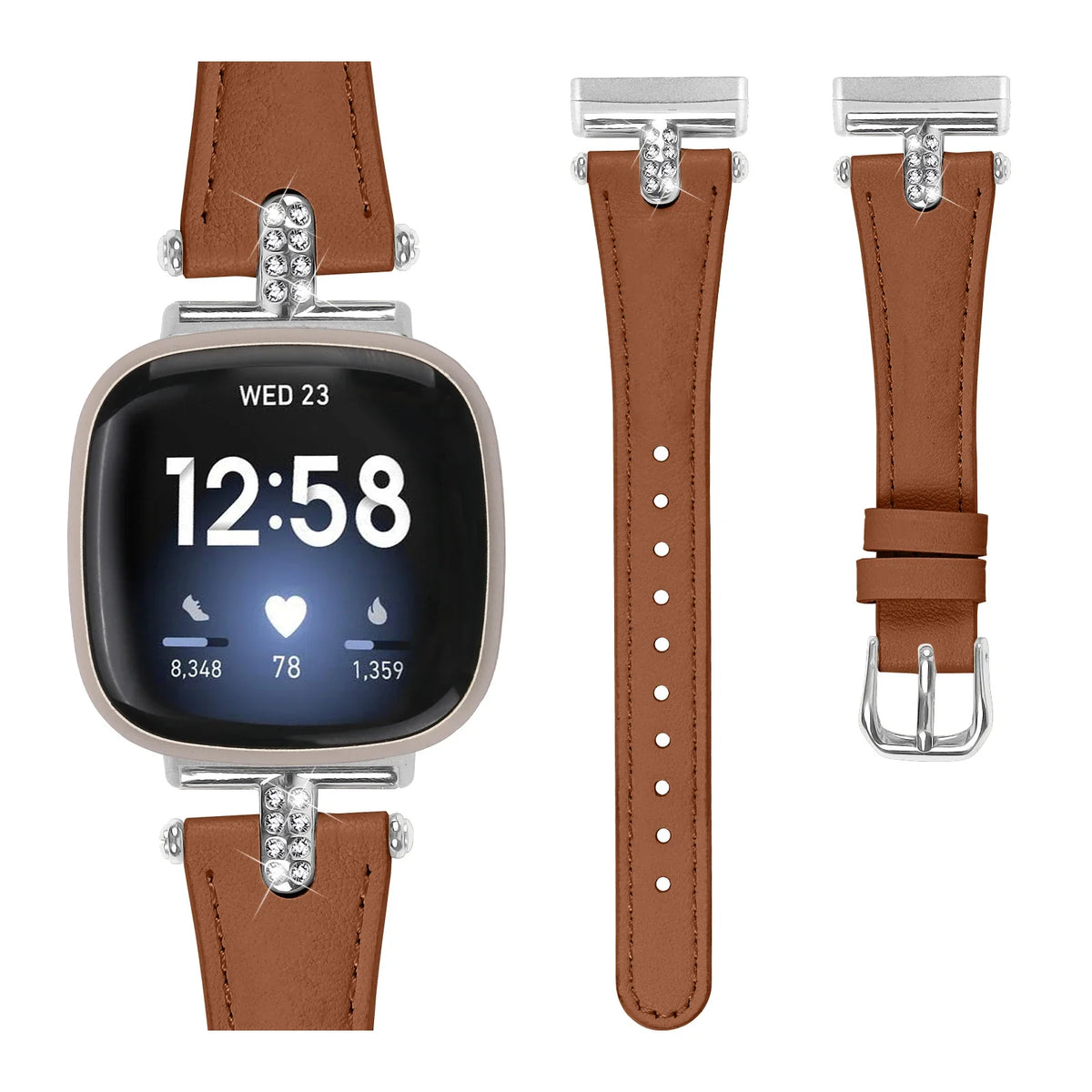 Fitbit Versa 4, Versa 3, Sense 2 & Sense Tapered Band, Sparkly Links