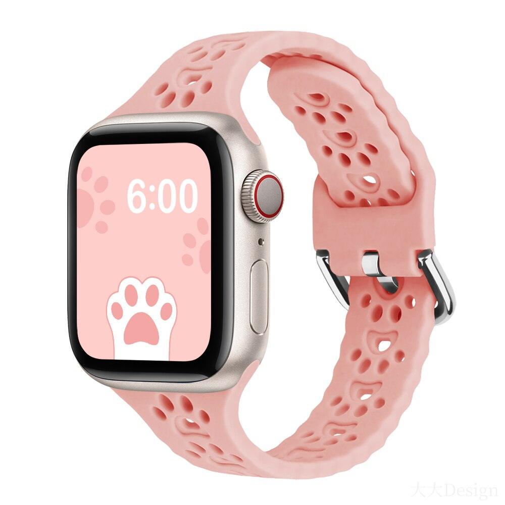 Cat Paw Print Silicone Band for Apple Watch | Series 11, 10, Ultra & More