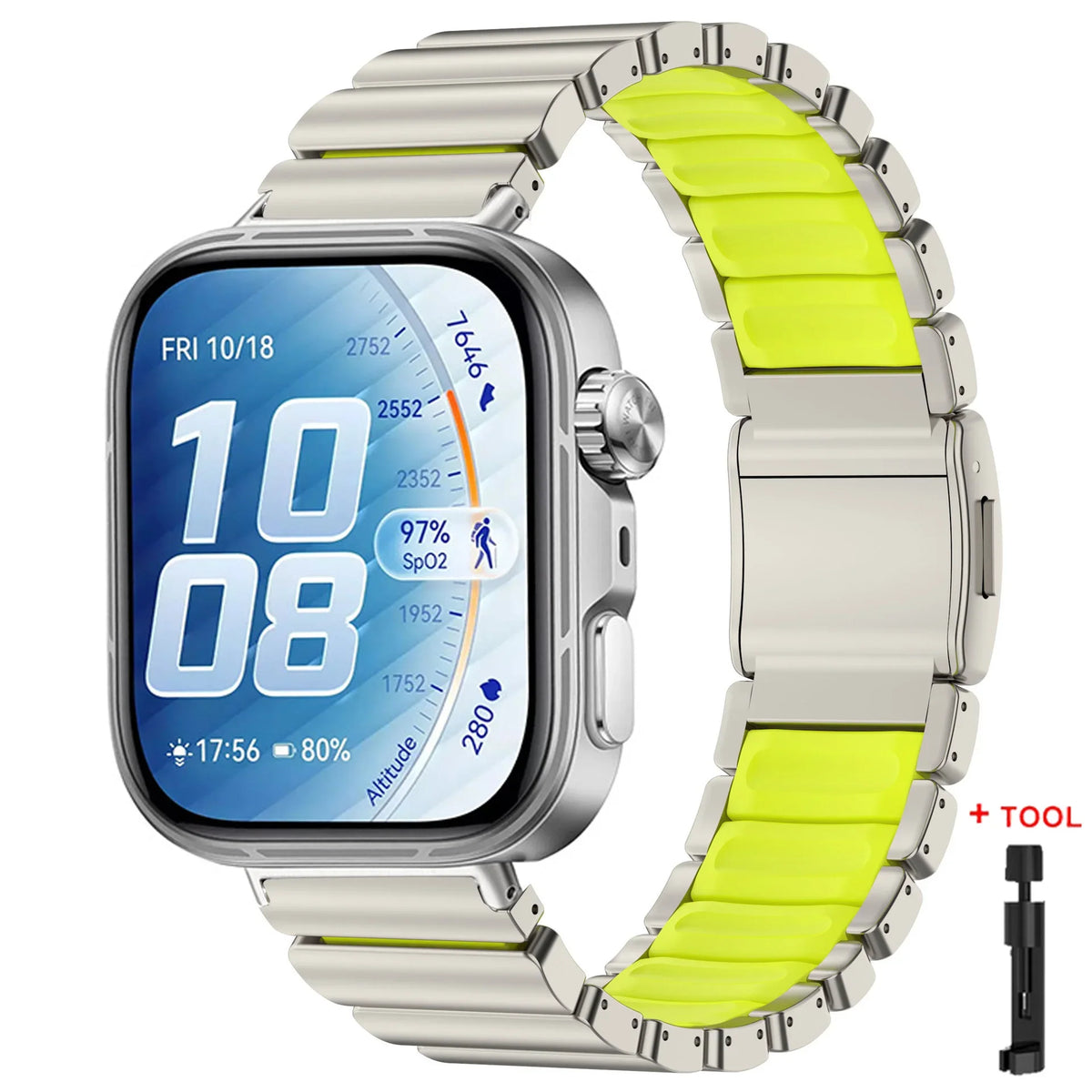 Luxury Magnetic Stainless Steel Watch Band for Huawei Watch Fit 5 / 5 Pro / Fit 4 / 4 Pro / Fit 3