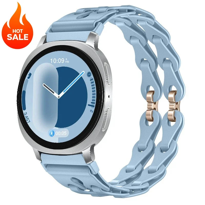 Samsung Galaxy Silicone Chain Watch Band – Watch8/Watch8 Classic/Watch9/Ultra/Ultra2 Multi