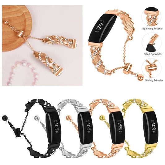 Fitbit Inspire 2, Inspire HR & Ace 3 Sparkling Chain Bracelet Band