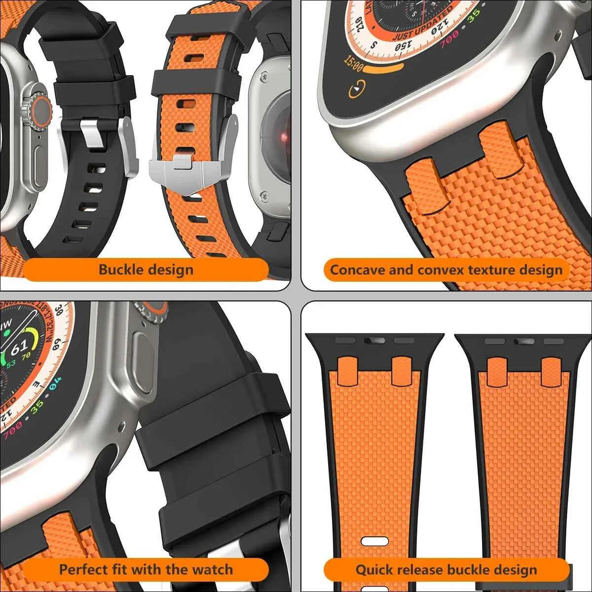 Soft Silicone Sport Apple Watch Band – Rubber Bracelet | Series 11/10/9/8/7/6/SE & Ultra 1/2/3 | 42–49mm