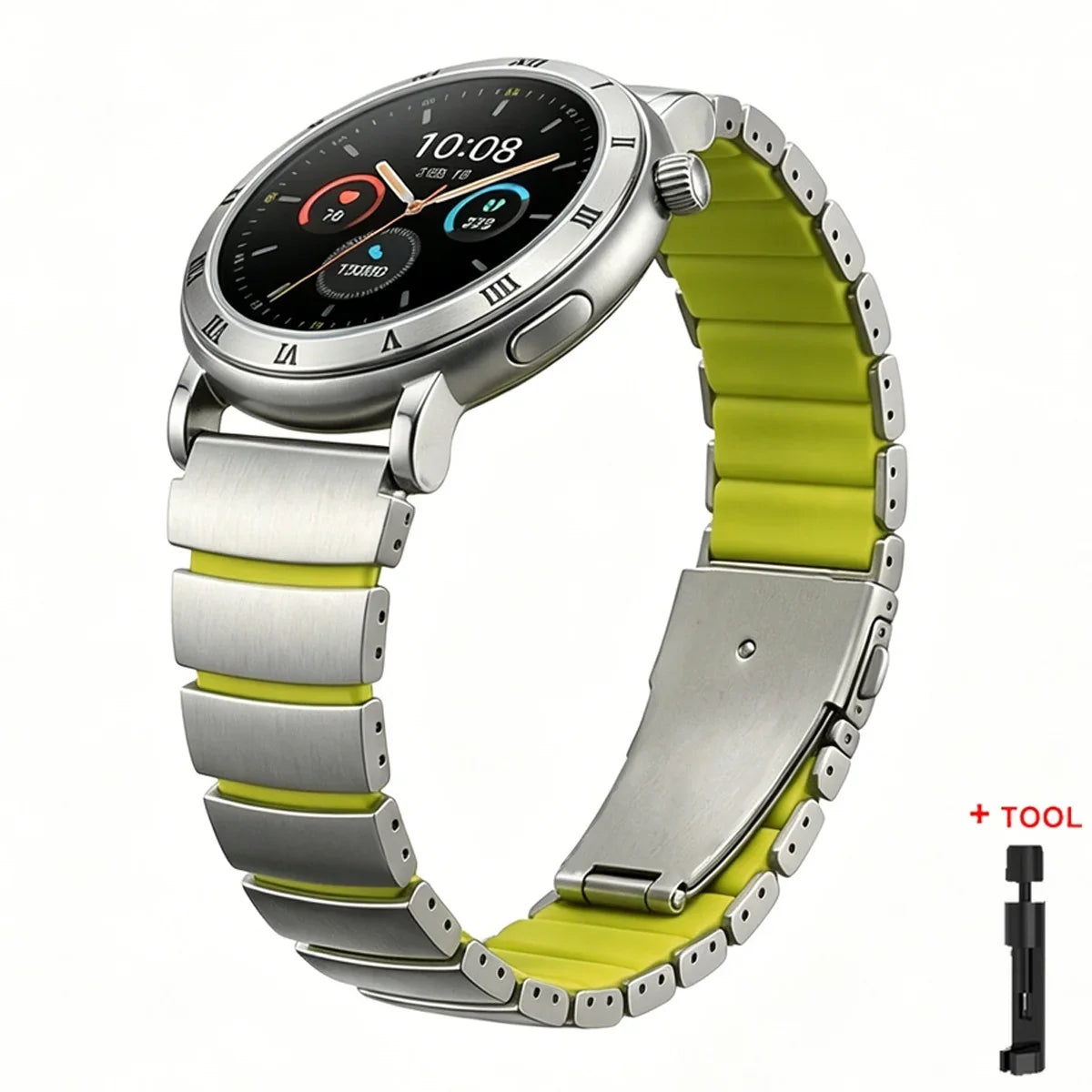 22MM Luxury Titanium Silicone Band for Huawei Watch GT6 Pro / GT5 / GT4 / GT3 & Watch 5 / 4 / 3