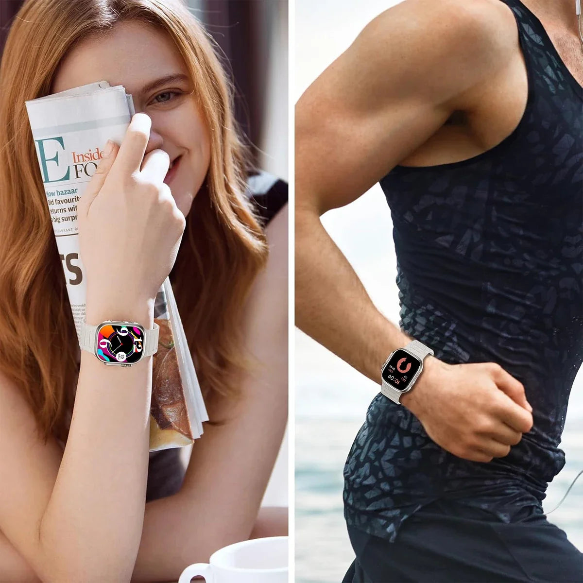 Magnetic Silicone Apple Watch Band – Sport Bracelet | Series 10/9/8/7/6/SE & Ultra | 38-49mm