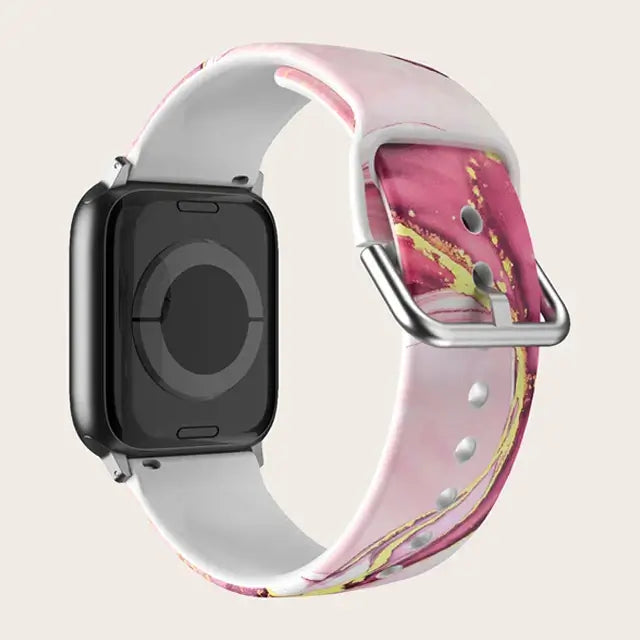 Apple Watch Patterned & Clear Silicone Band with Buckle