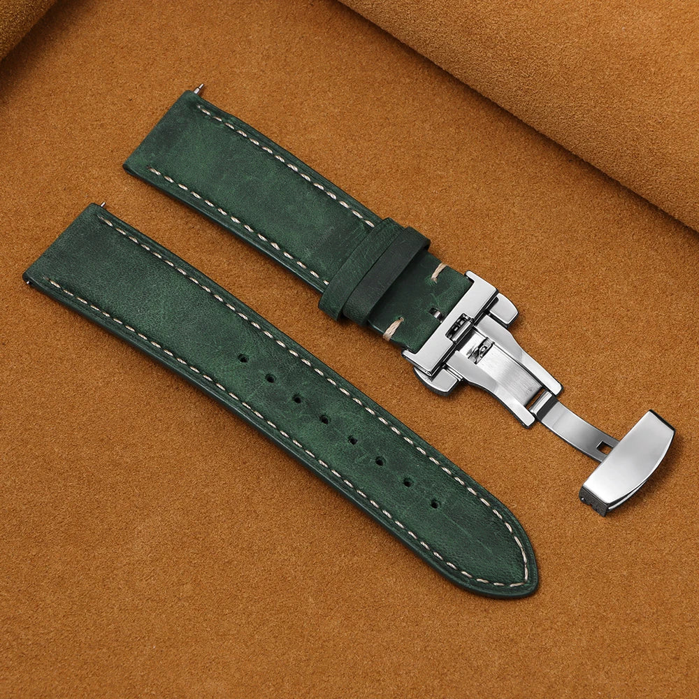Samsung Galaxy Watch 7, 6, 5, 4 & FE Calfskin Butterfly Clasp Band