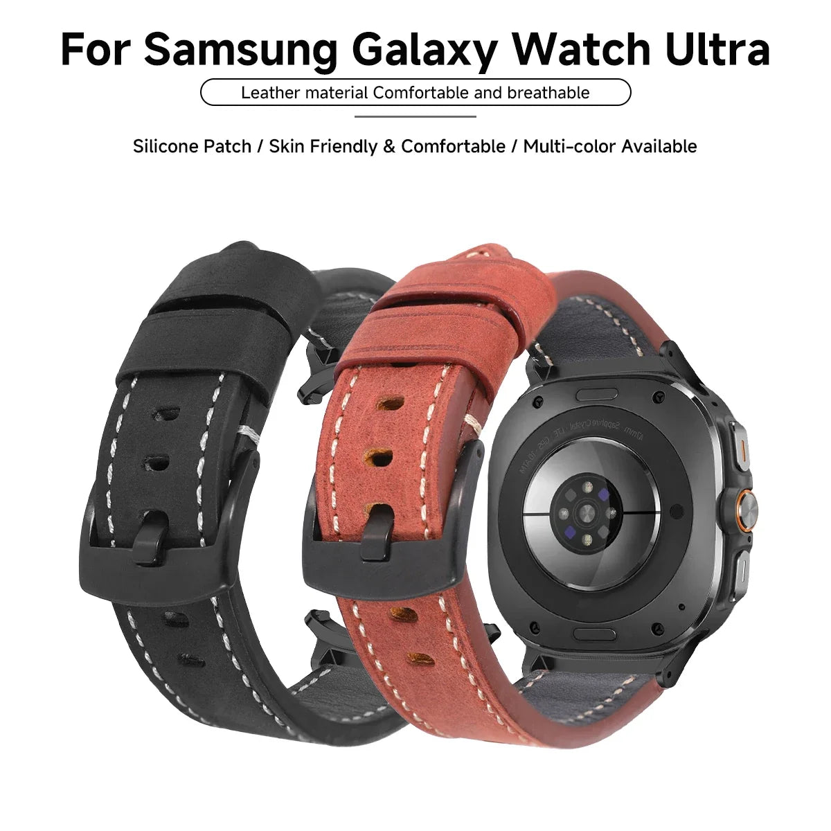 Genuine Leather Band for Samsung Galaxy Watch 8, 8 Classic 46mm & Ultra 47mm