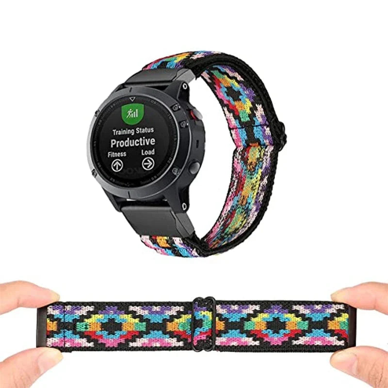 Garmin QuickFit 20/22/26mm Elastic Bohemian Woven Nylon Band