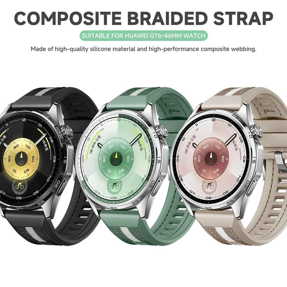Nylon Silicone Woven Watch Strap – 22mm | Huawei Watch GT6/GT5/GT4/GT3