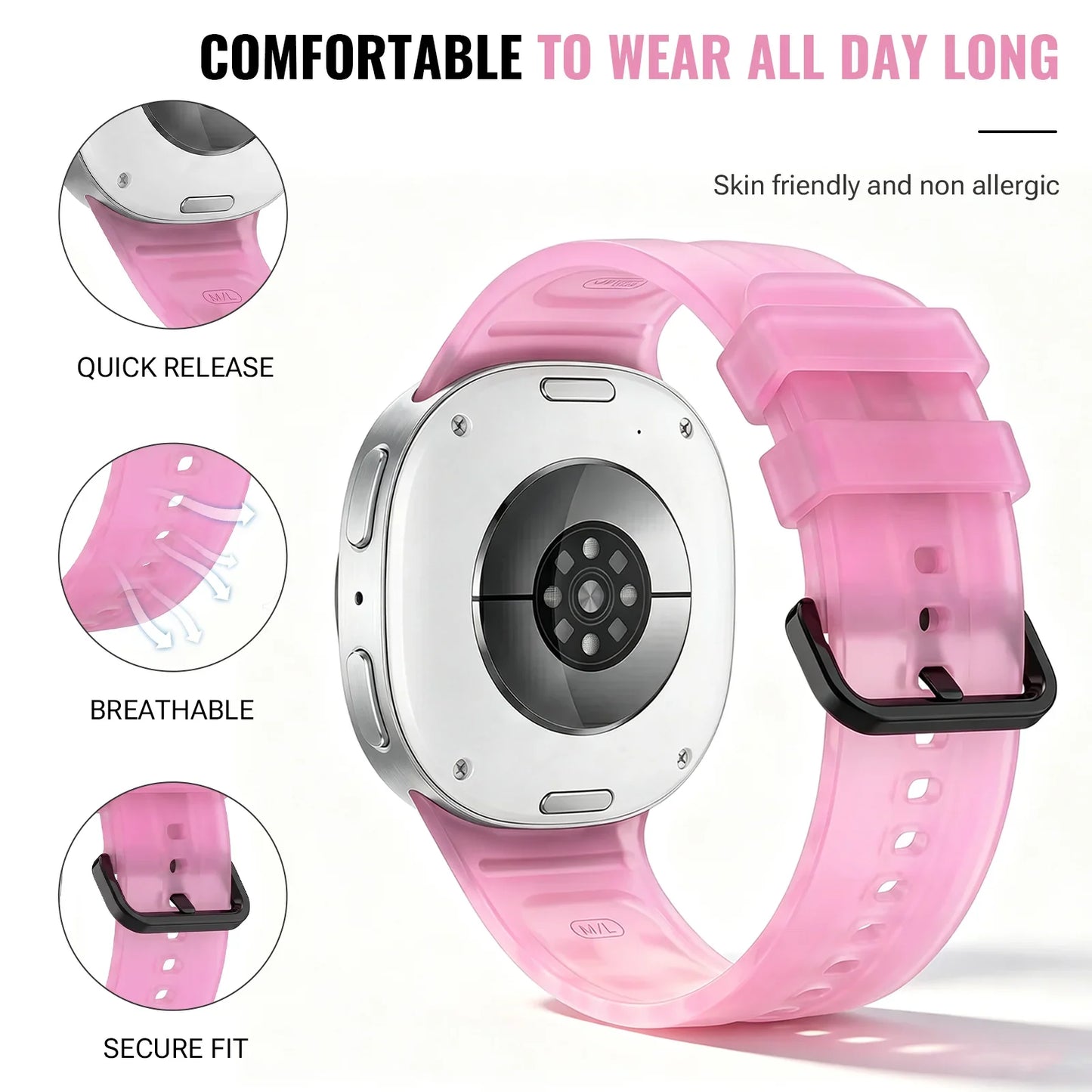 Samsung Galaxy Luminous Silicone Watch Band - Watch8/Watch8 Classic/Watch9 Neon Glow Strap