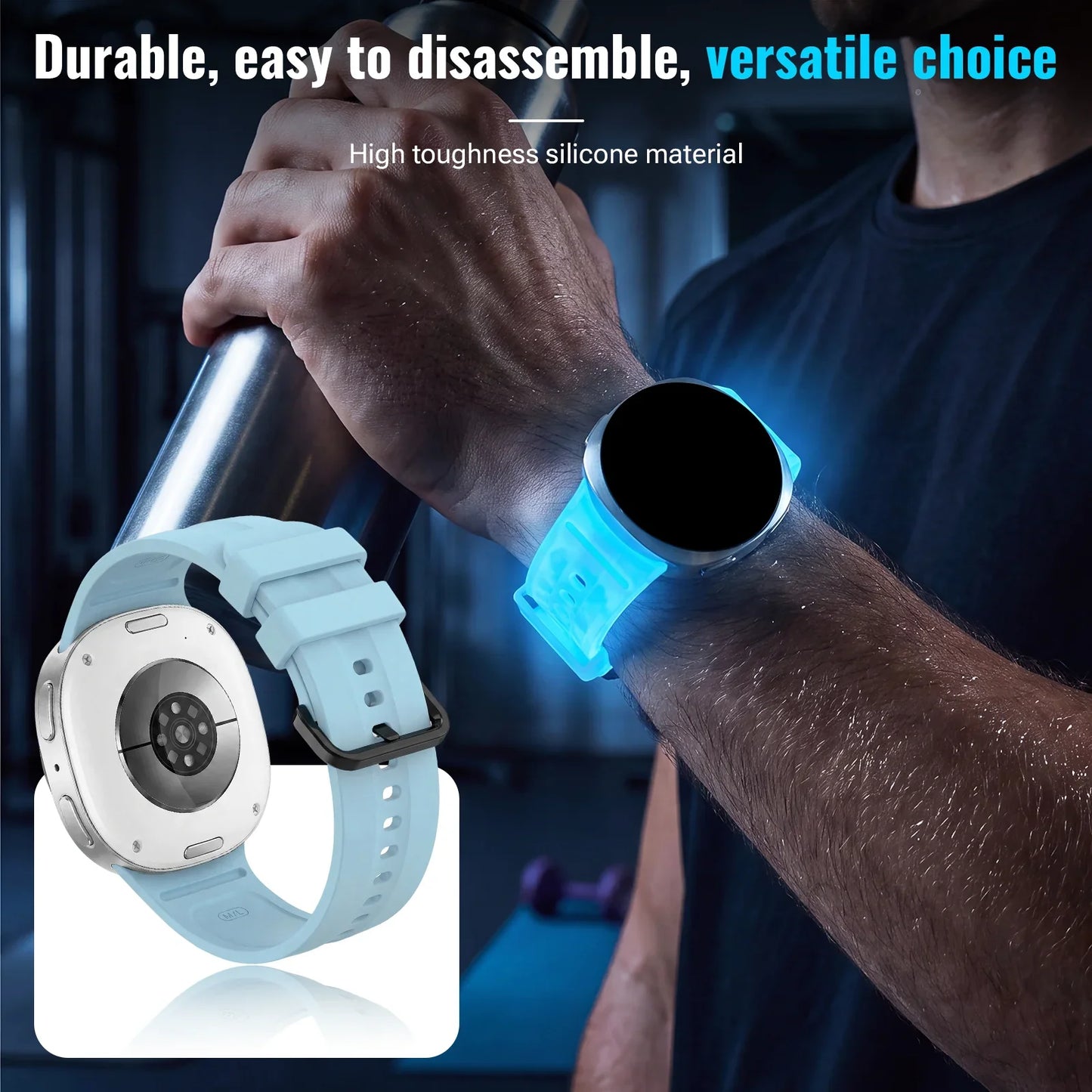Samsung Galaxy Luminous Silicone Watch Band - Watch8/Watch8 Classic/Watch9 Neon Glow Strap