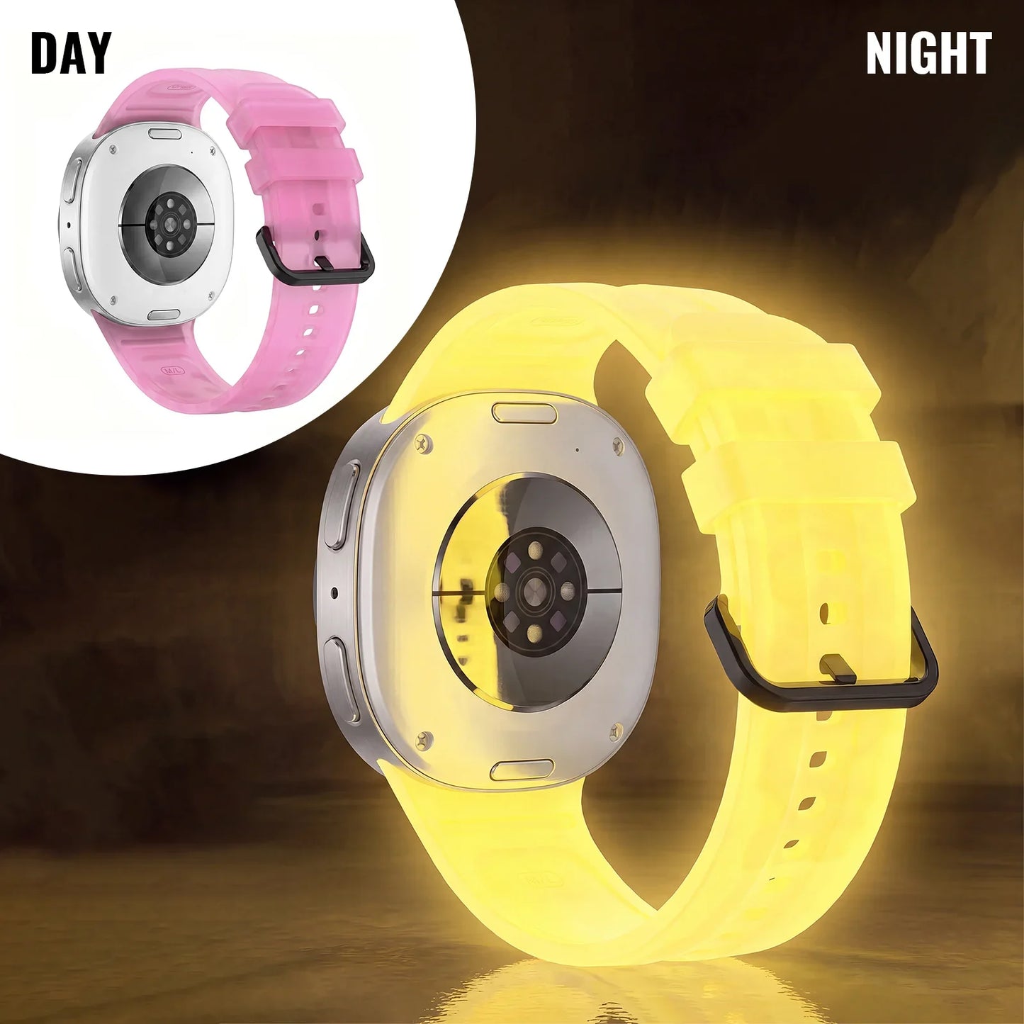Samsung Galaxy Luminous Silicone Watch Band - Watch8/Watch8 Classic/Watch9 Neon Glow Strap