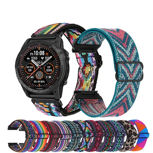 Garmin QuickFit 20/22/26mm Elastic Bohemian Woven Nylon Band