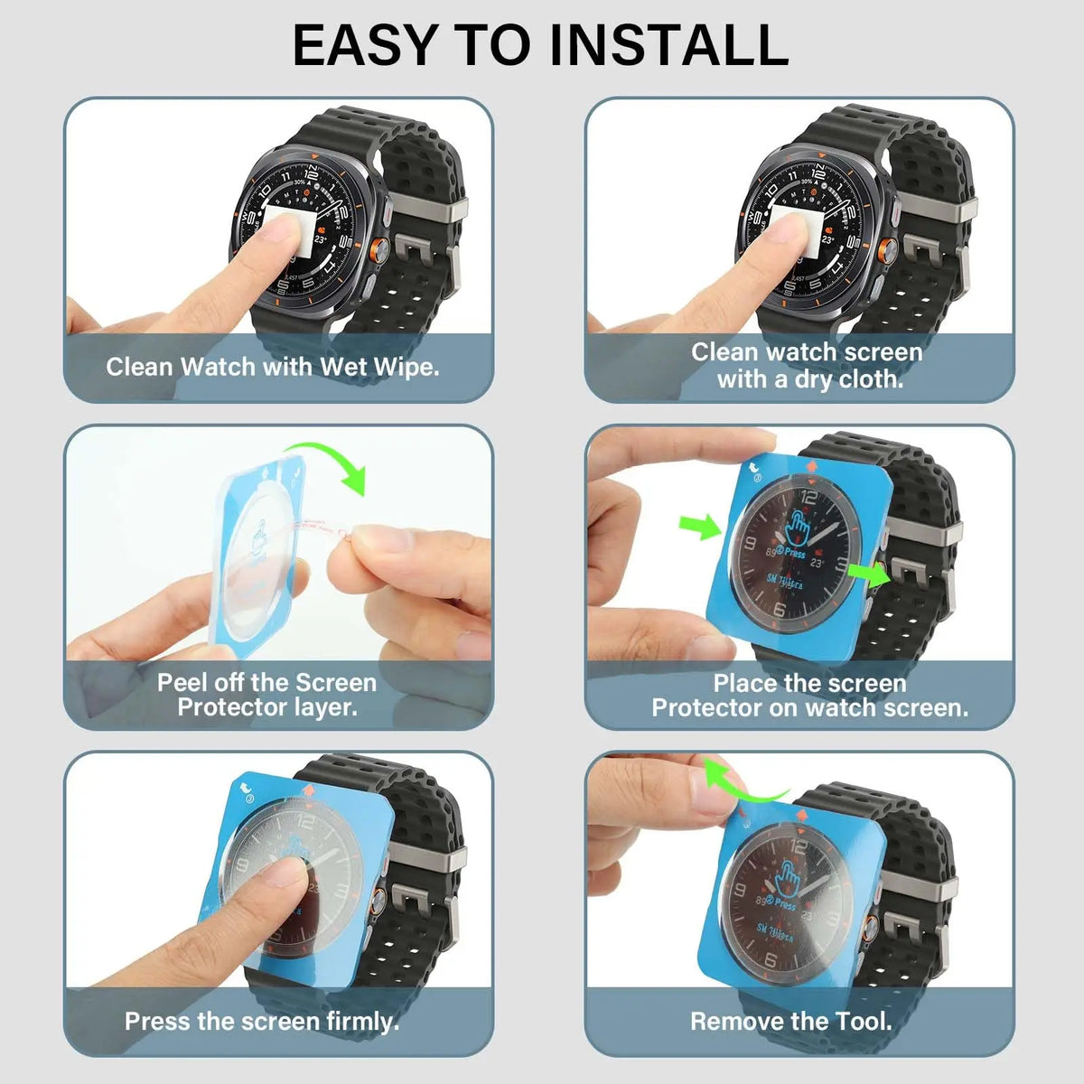 Tempered Glass Screen Protector for Samsung Galaxy Watch 8, 7, 6, 5, 4 & Ultra 47mm