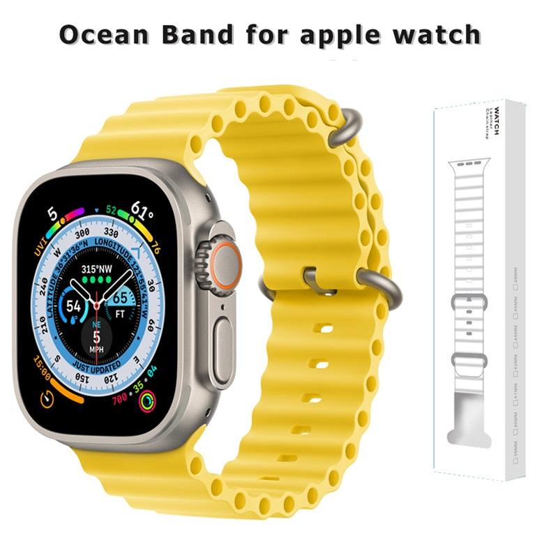 Ocean Silicone Apple Watch Band – Sporty Tapered Strap
