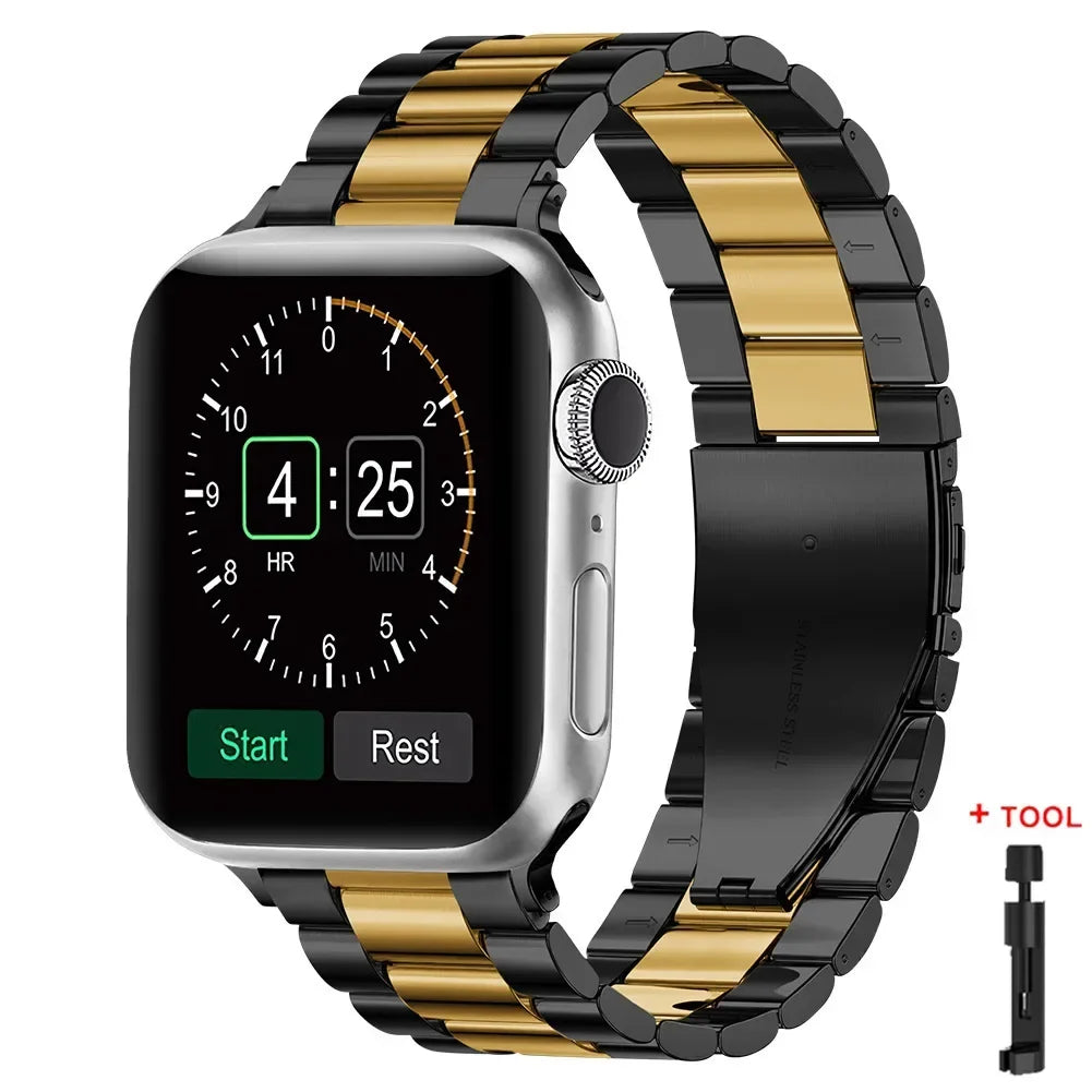 Stainless Steel Apple Watch Band – Metal Bracelet | Series 11/10/9/8/7/6/SE & Ultra 1/2/3 | 38–49mm