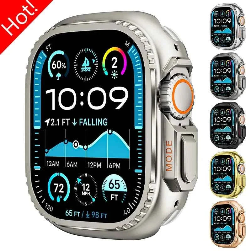 Metal Protective Case for Apple Watch Series 4–12, SE, and Ultra 1/2/3/4