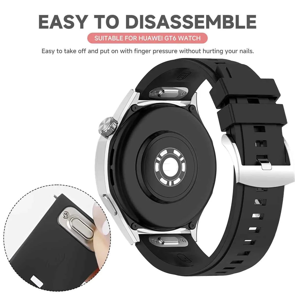 22mm Silicone Band for Huawei Watch GT6 / GT5 Pro & Garmin Forerunner / Venu