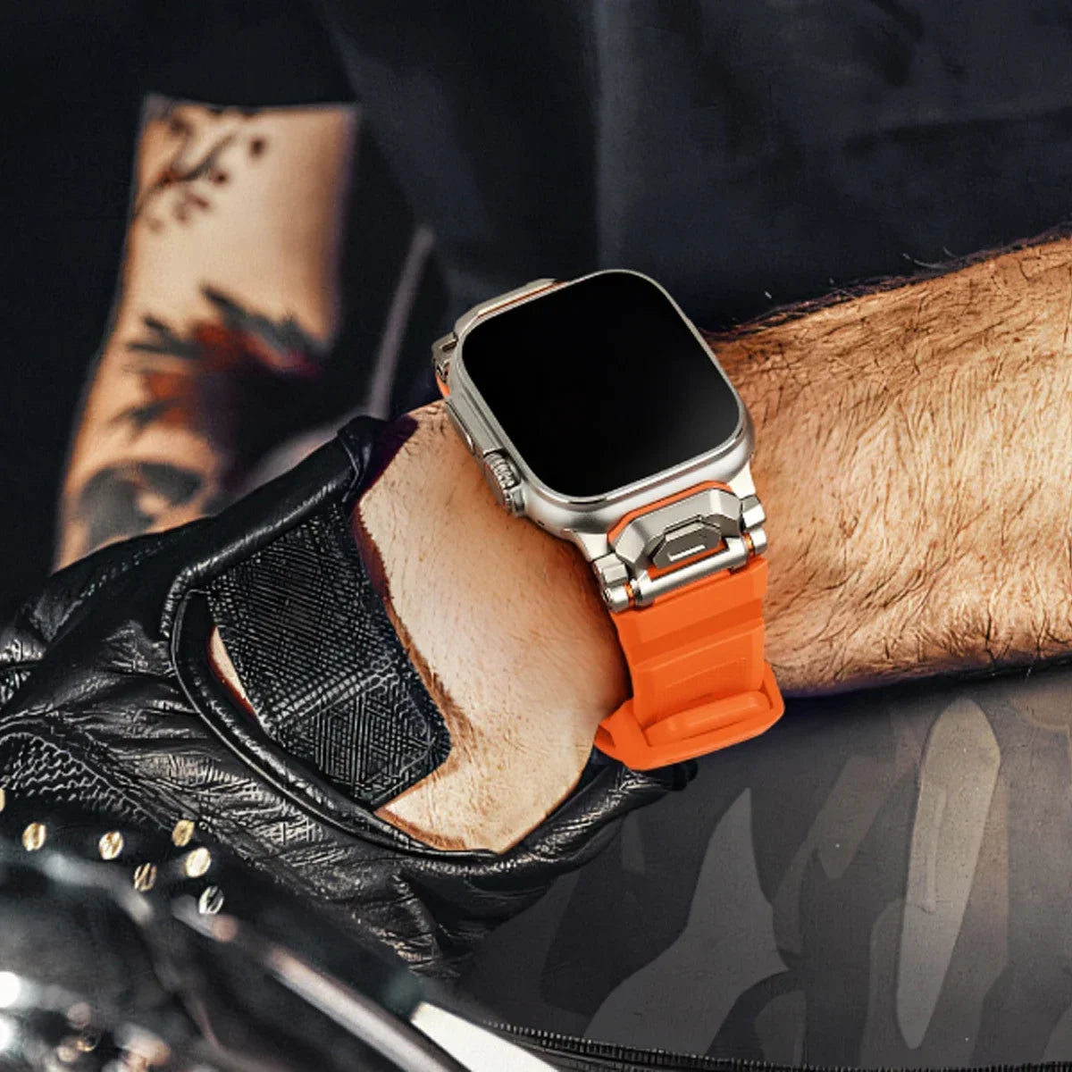 Sport Silicone Apple Watch Band – Titanium Finish | Series 11/10/9/8/7/6/SE & Ultra 1/2/3 | 42–49mm