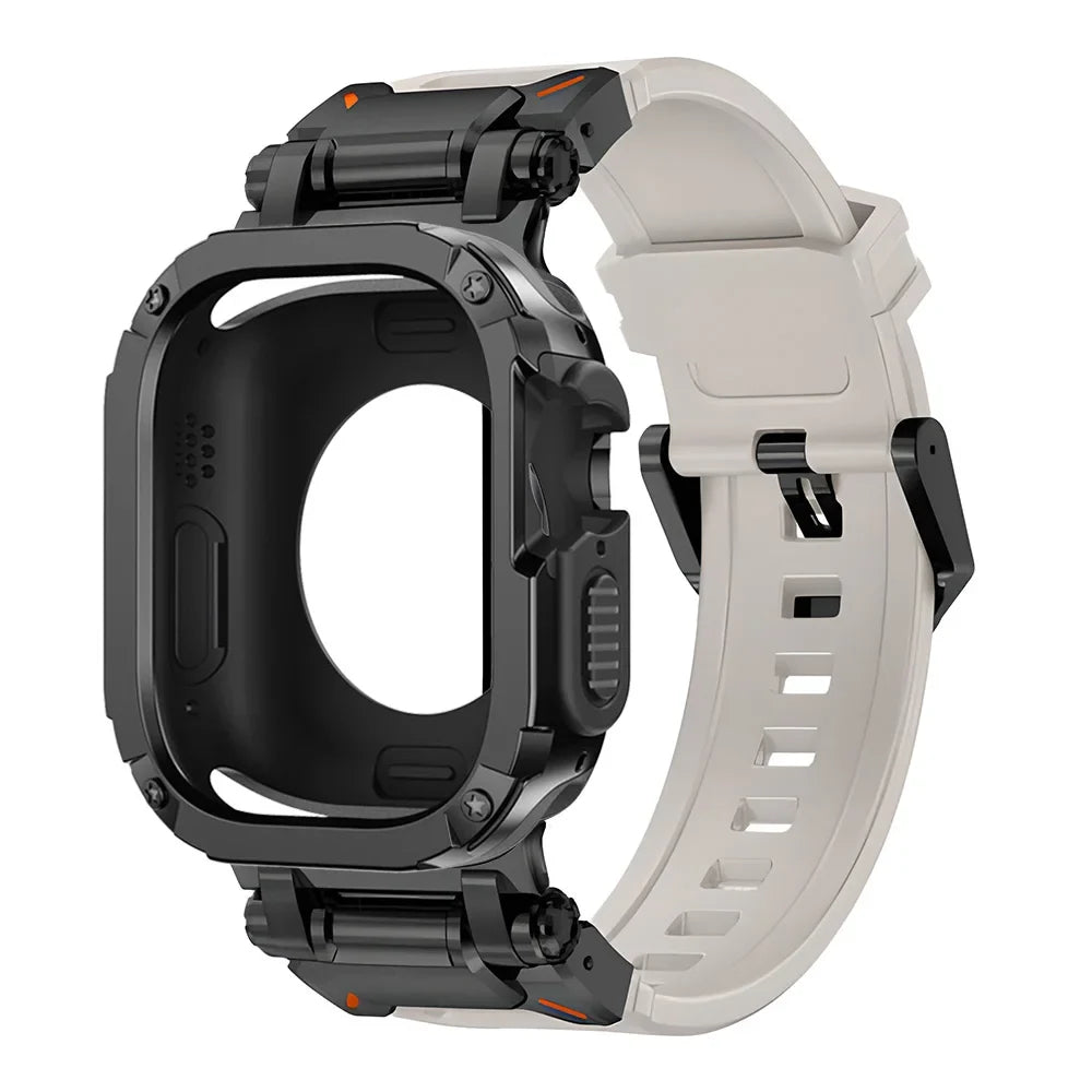 Silicone Band + TPU Case for Apple Watch – Series 11/10/9/8/7/6/SE & Ultra 1/2/3 | 44–49mm
