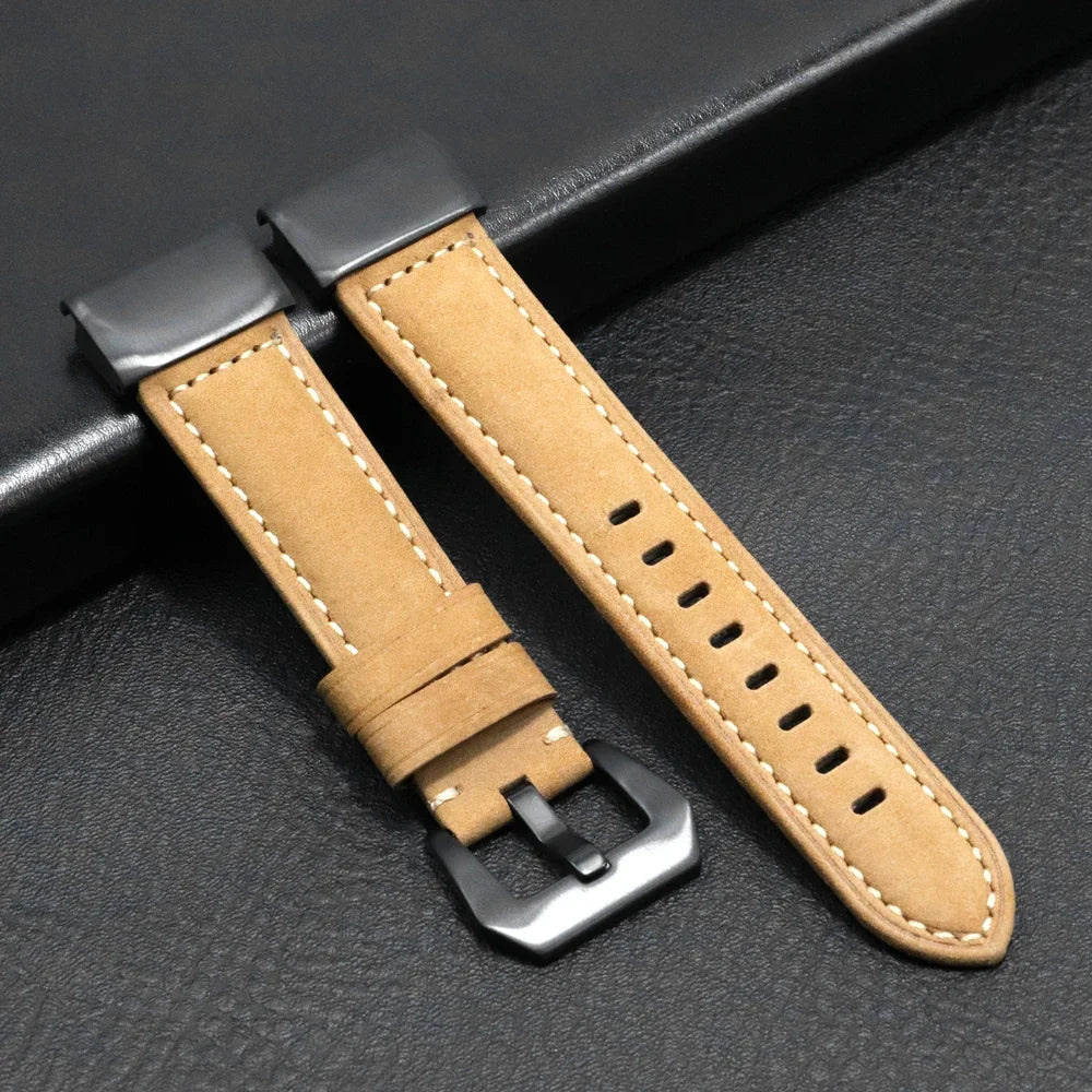 Garmin QuickFit 22/26mm Stitched Leather Buckle Band