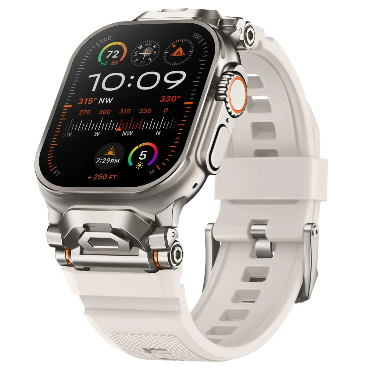 Sport Silicone Apple Watch Band – Titanium Finish | Series 11/10/9/8/7/6/SE & Ultra 1/2/3 | 42–49mm