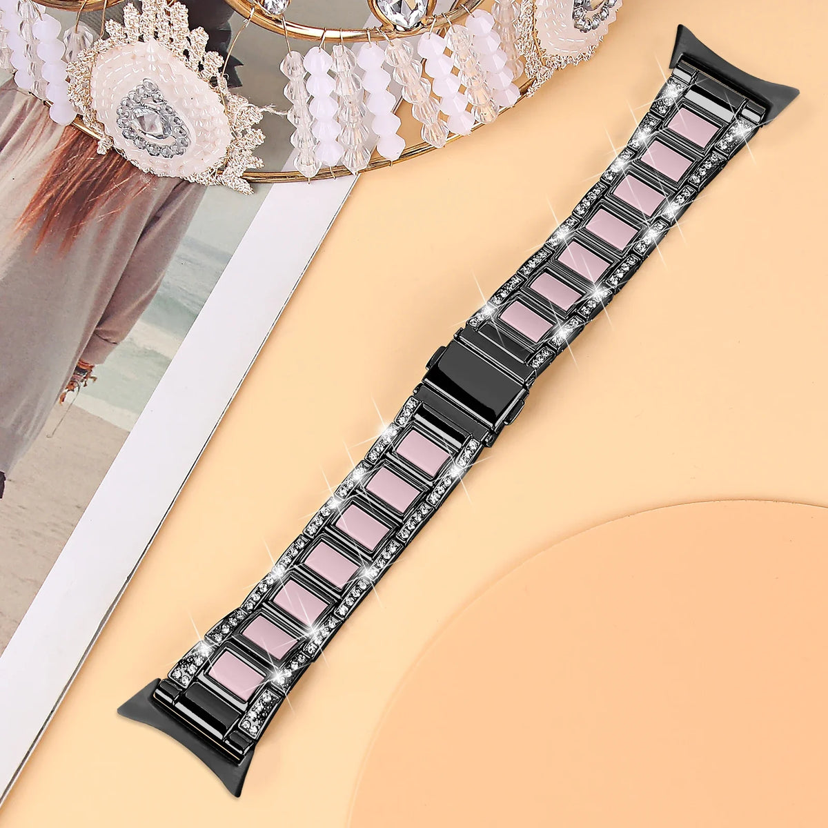 Google Pixel Watch 5, 4 & 3 41mm Resin Inlay Link Bracelet Band